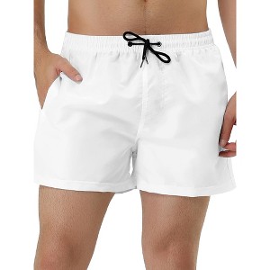 TATT 21 Men's Summer Solid Color Mesh Lining Beach Swim Board Shorts - 1 of 4