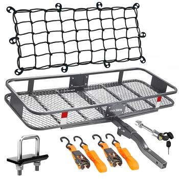 Mockins MA-34 250 lb. Roof Rack Basket with 16 CF Roof Bag - Roof Rack Cargo Basket Adjusts from 43-64 in. L x 39 in. W x 6 in. H
