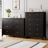 5 Chest of Drawer Dresser, Modern Tall Nightstand with Deep Drawers and Nickel Round Handle, Wood Organizer Storage Cabinet ,White - 4 of 4