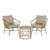 3-Piece Wicker Patio Sofa Set with Cushions, Outdoor Small Space Chat Sets for Garden or Balcony-The Pop Home - 4 of 4