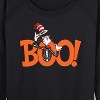 Women's - Dr. Seuss - Cat in the Hat Boo Cat Lightweight French Terry Wide Neck Long Sleeve Graphic Shirt - 2 of 4