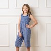 Hope & Henry Girls' Sleeveless Ruffle Neck Jumpsuit, Kids - 2 of 4