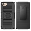 Nakedcellphone Combo for iPhone SE (2022, 2020), iPhone 8 - Ring Grip/Stand Case and Belt Clip Holster - Black - 2 of 4