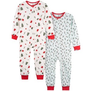Gerber Baby and Toddler Girls' Snug Fitting Footless Pajamas, Holiday - 1 of 4