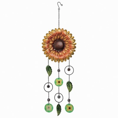 Transpac Metal 38.25 in. Multicolor Spring Sunflower Wind Chime