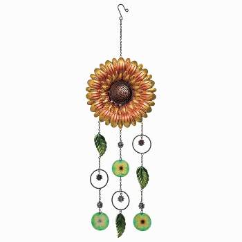Transpac Metal 38.25 in. Multicolor Spring Sunflower Wind Chime