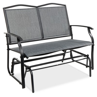 Best Choice Products 2-Person Outdoor Swing Glider, Steel Patio Loveseat, Bench Rocker w/ Armrests