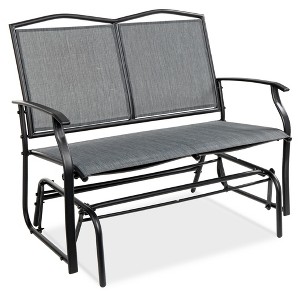 Best Choice Products 2-Person Outdoor Swing Glider, Steel Patio Loveseat, Bench Rocker w/ Armrests - 1 of 4