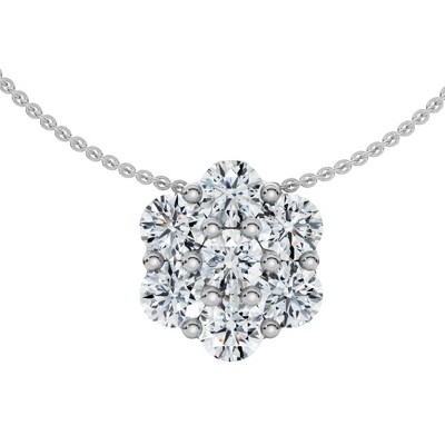 Pompeii3 1/2Ct Diamond Pendant Women's Necklace 14k Gold Lab Created