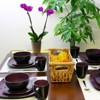 16pc Stoneware Soho Lounge Square Dinnerware Set Purple - Gibson Soho Lounge: Microwave & Dishwasher Safe Dishware Set - 3 of 3