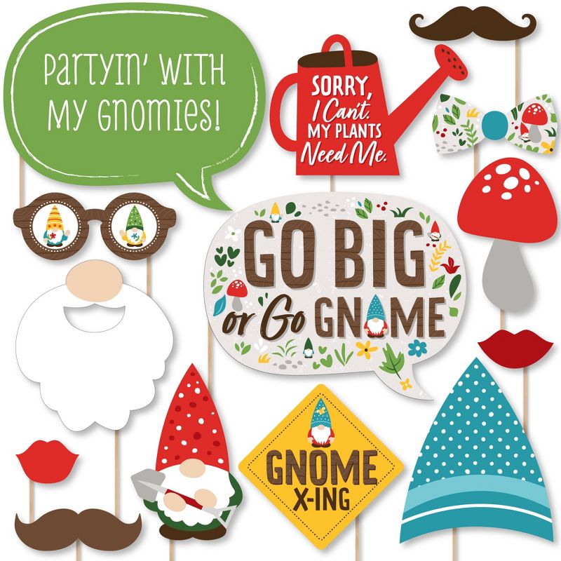 Big Dot of Happiness Garden Gnomes - Forest Gnome Party Photo Booth Props Kit - 20 Count, 1 of 7