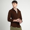 Campus Sutra Men Men's Chocolate Brown Ripple Box Shirt - 3 of 4