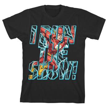 The Flash I Run the Show! Black Graphic Tee Toddler Boy to Youth Boy