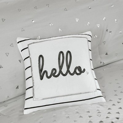 Twin Silver Microfiber 5-Piece Bedspread Set with Gathered Embellishment