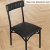 Coucheta Dining Chairs Set of 4: Faux Leather Upholstered with High Backrest & Metal Legs - Compact Kitchen Chairs for Small Spaces, Black - 4 of 4