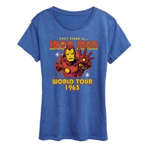 Women's - Marvel - Iron Man Band Tee Style Short Sleeve Graphic T-Shirt - 1 of 4