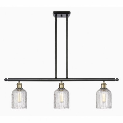 Bridal Veil - 3 Light Stem Hung Island In Art Deco Style-9.5 Inches Tall and 36 Inches Wide