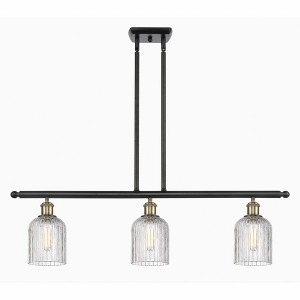 Bridal Veil - 3 Light Stem Hung Island In Art Deco Style-9.5 Inches Tall and 36 Inches Wide - 1 of 1