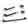 ChicFurnit Bathroom Towel Holder 5 Piece Hardware Set with Smooth Edges for Simple and Safe Installation, Black, 25"*5.7"*2.36" - 3 of 4