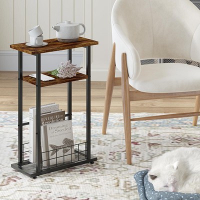 KTMBDW Side Table, Small End Table, Tall Nightstand for Living Room, Bedroom, Office, Bathroom
