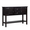 OUTSUPPLY Solid Pine Wood Sideboard Console Table, Retro 2-Drawer & 2-Cabinet Storage Buffet with Bottom Shelf for Dining/Living Room - 4 of 4