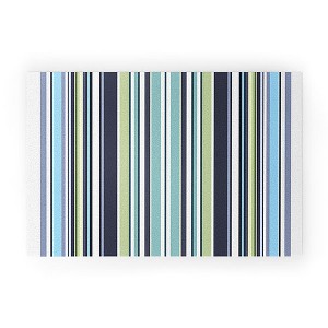 Sheila Wenzel-Ganny Lavender Mint Blue Stripes Looped Vinyl Welcome Mat - Society6 - 1 of 2