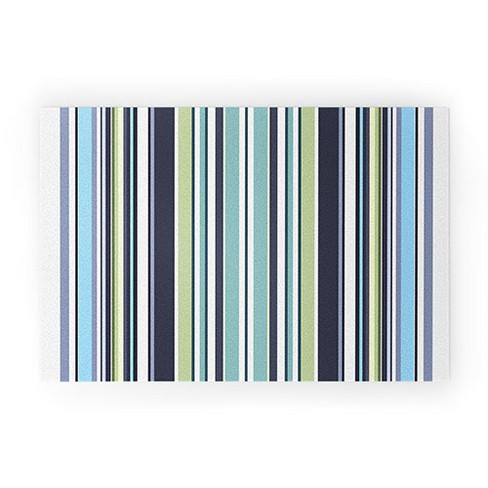 Sheila Wenzel-Ganny Lavender Mint Blue Stripes Looped Vinyl Welcome Mat - Society6 - image 1 of 2