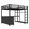 KWPZQEB Loft Bed, Metal Loft Bed with Wardrobe & L-shaped Desk, Storage Cubes & Shelves, No Box Spring Required for Adults, Kids, Black - 4 of 4