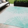 Aquamarine And Ivory Abstract Washable Indoor Outdoor Area Rug - 2 of 4