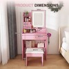 KTMBDW Vanity Desk with LED Mirror Lights and Charging Station, Makeup Dressing Table with 2 Drawers, 5 Storage Cabinets and Stool for Bedroom - 4 of 4
