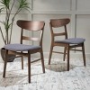 GDFStudio Isador Mid Century Modern Fabric Upholstered Wood Dining Chairs (Set of 2) - 3 of 4