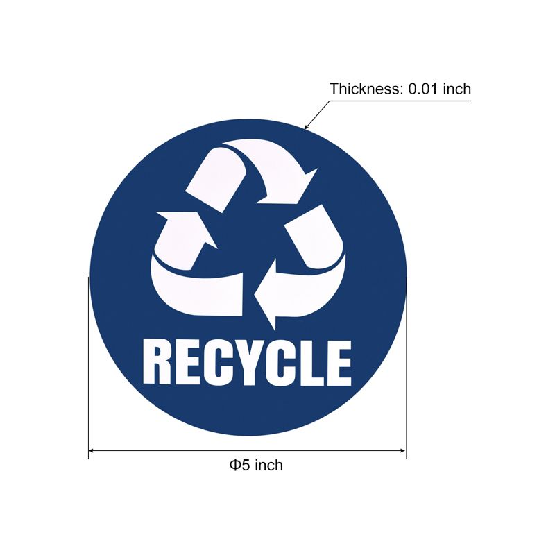 Unique Bargains Self-Adhesive Vinyl Recycle Sticker Trash Can Bin Labels 5 Inch 8 Pcs, 4 of 7