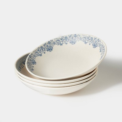 4pc 38oz Melamine Mixed Pattern Pasta Bowls - Threshold™ designed with Studio McGee: Dishwasher-Safe Dining