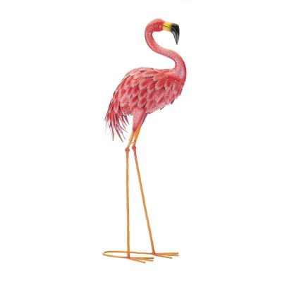 34.5" Metal Bright Standing Flamingo Statue Pink - Zingz & Thingz