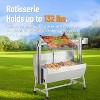 Stainless Steel Electric Rotisserie Grill with Motor, 60-90kg Capacity, Wind Baffle & Wheels, for Whole Pig Lamb BBQ, Outdoor Use - 4 of 4