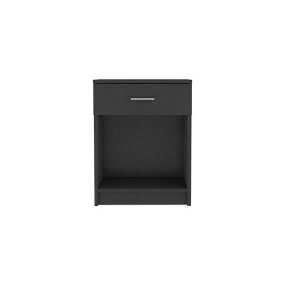 NicBex 16.69 inch Wide Nightstand with 1 Drawer, Side Table with Solid Wood Frame and Open Shelf,Bedside Table for Bedroom,Living Room,Gray/White/Black