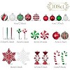 Aoibox 108pcs Christmas Ornaments Red Green White Shatterproof Balls Candy Cane Hanging Decorations 1.2 to 5.3in for Tree Holiday - 3 of 4
