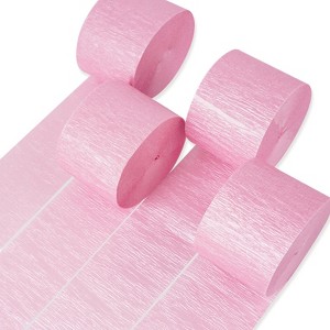 PartyWoo Crepe Paper Streamers Perl Pink 4 Rolls 328 ft 1.8 in x 82 Ft Roll - 1 of 4