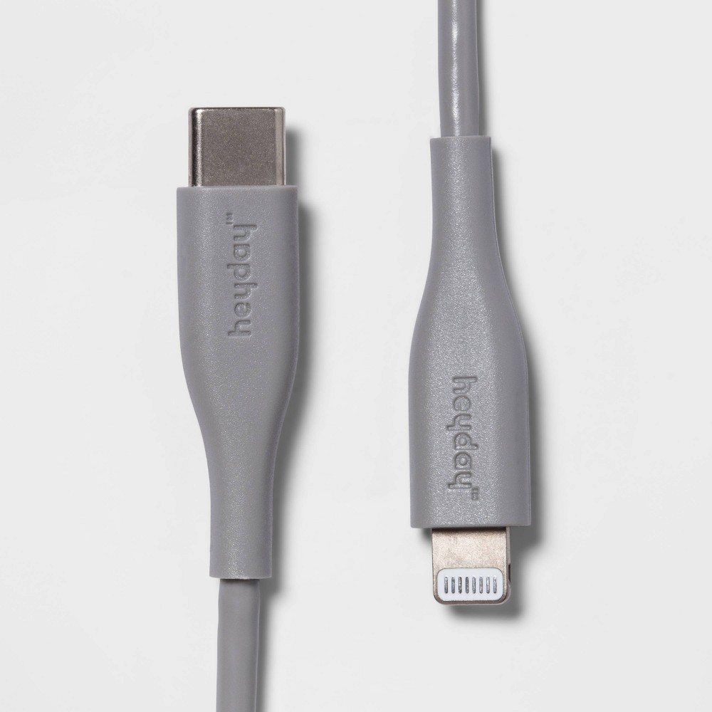 3' Lightning to USB-C Round Cable - heyday™ Gray: Apple Connector, Phone Charging