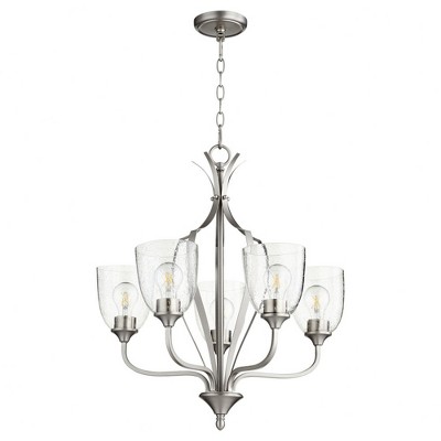Quorum Lighting Jardin 5-Light Chandelier, Satin Nickel, 24 Width, 25.5 Height