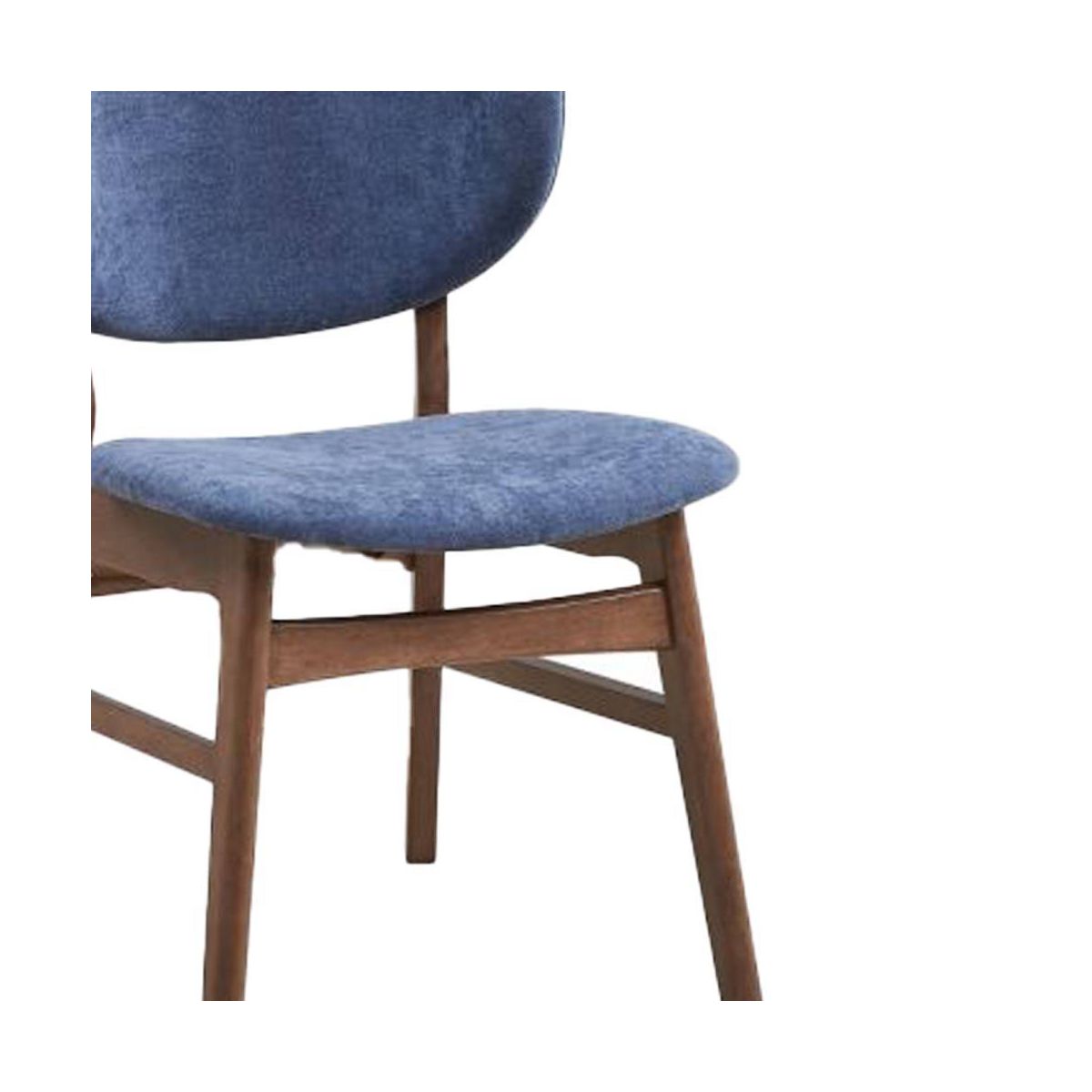 Acme Furniture Bevis Dining Chair Blue Fabric/Walnut Finish - thumbnail 3