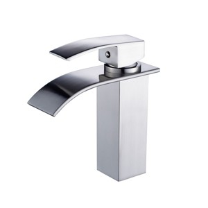 ChicFurnit Bathroom Sink Faucet Single Hole Waterfall Design with Modern Single Handle for Trendy Vanities, Silver, 11"*8.3"*3.1" - 1 of 4
