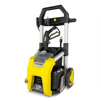 Karcher 12 Inch K1700 1700 PSI 1.2 GPM Cold Water Electric Power Pressure Washer with On and Off Switch and 3 Quick Connect Nozzles, Yellow
