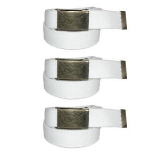 CTM Men's Fabric Belt with Brass Flip Top Buckle (Pack of 3) - 1 of 4