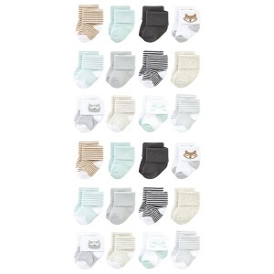 Luvable Friends Cotton Rich Baby Terry Socks 24-Pack, Owl - 1 of 3