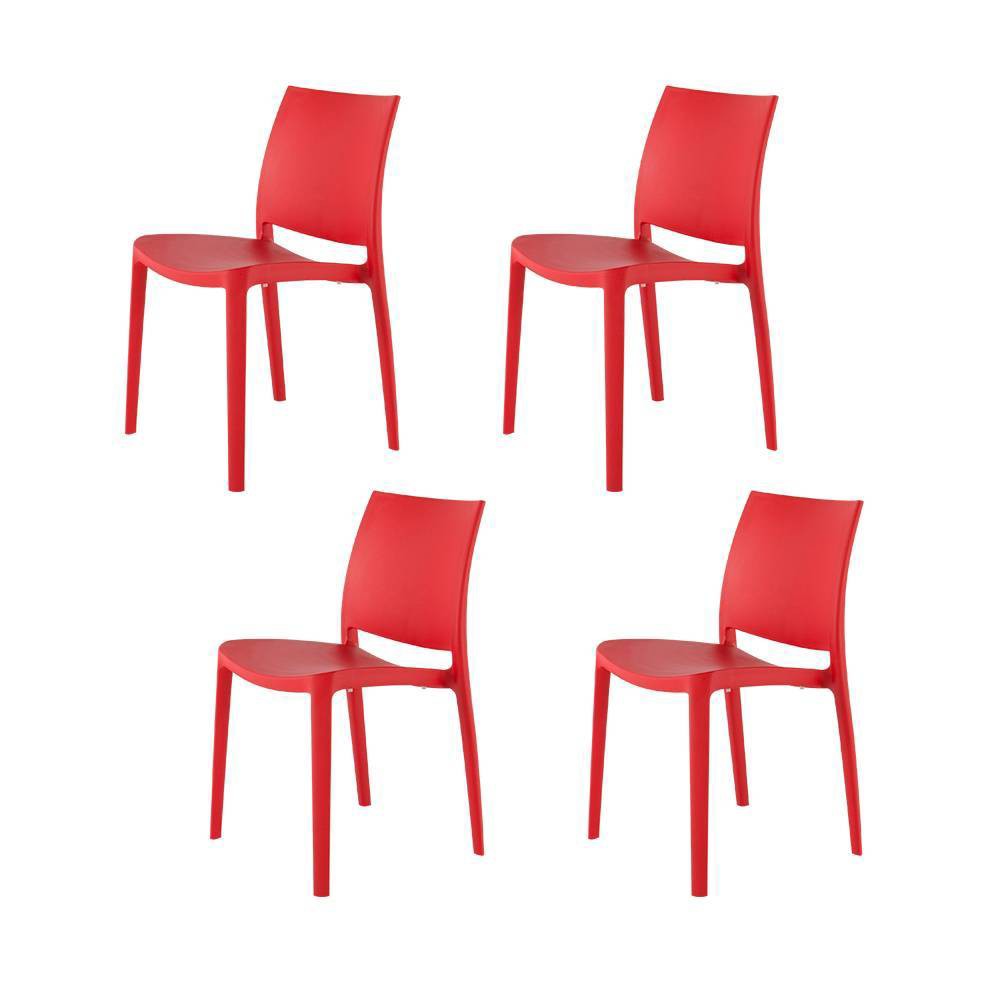 Photos - Chair Lagoon 4pc Sensilla Stackable Dining  - Red  