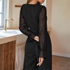 Women's V Neck Lace Sleeve Jumpsuit Dressy Belted Waist Wide Leg Formal Casual Romper - 4 of 4