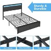 Full/Queen Bed with 2 Storage Drawers & LED Headboard, Upholstered Platform, Metal Slats, No Box Spring - Noise-Free, Easy Assembly - 2 of 4
