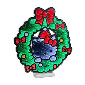 Hello Kitty Holiday Wreath Ekkolight 20"H Acrylic Plug In Lamp – By Melrose - 1 of 3
