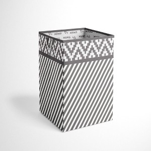 Bacati - Diamond Gray/White Collapsible Laundry Hamper - 1 of 4